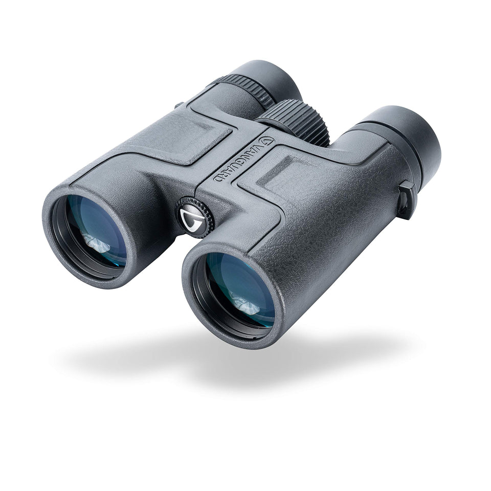 Vanguard Vesta 10x42 binoculars front view with rugged housing for durable outdoor viewing