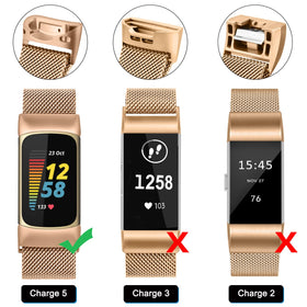 Vanjua rose gold magnetic clasp band for Fitbit Charge 6 offers quick, secure adjustment.