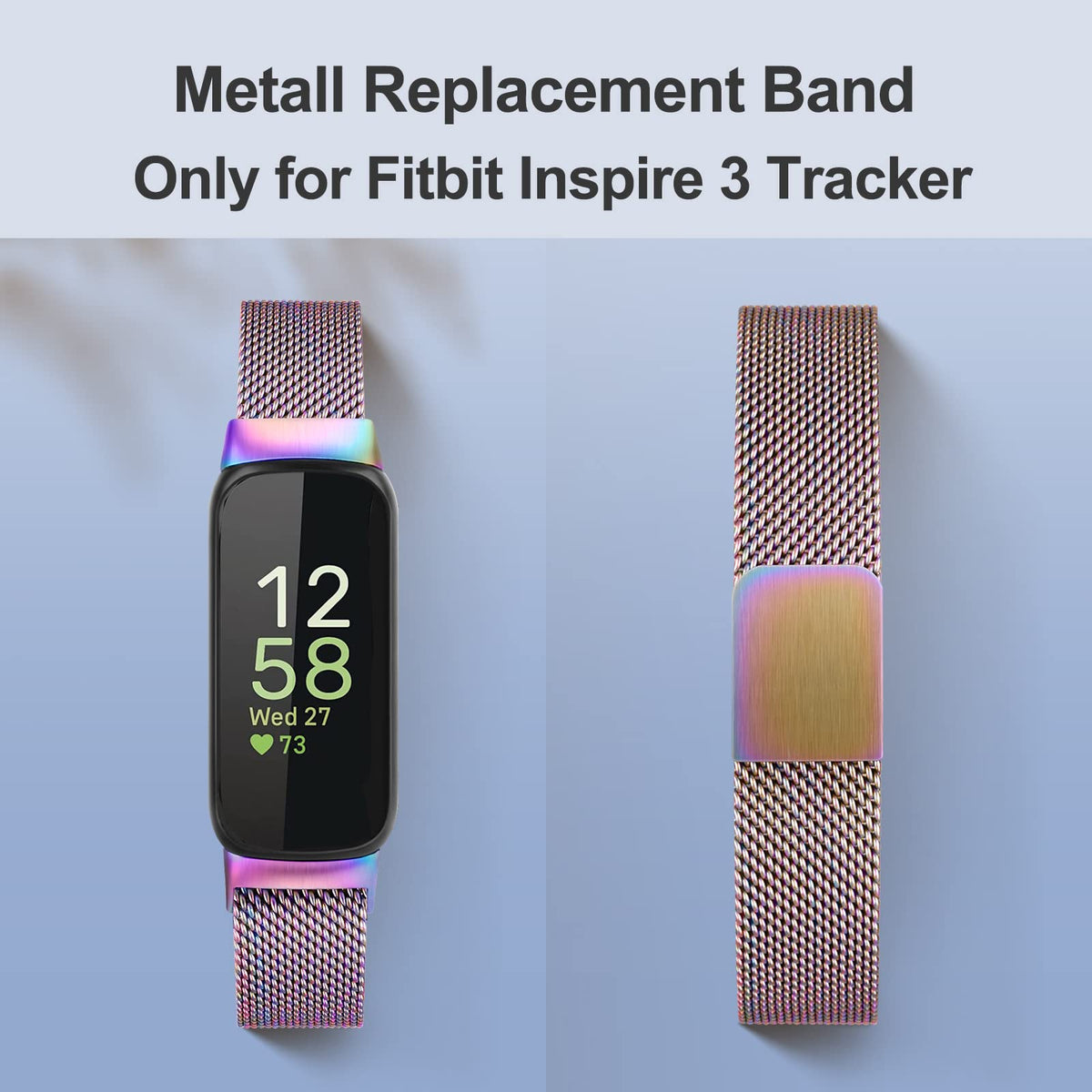 Vanjua magnetic clasp on Inspire 3 band, secure without buckle.