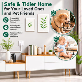 Vannesse cord hider raceway helps keep spaces safer for kids and pets