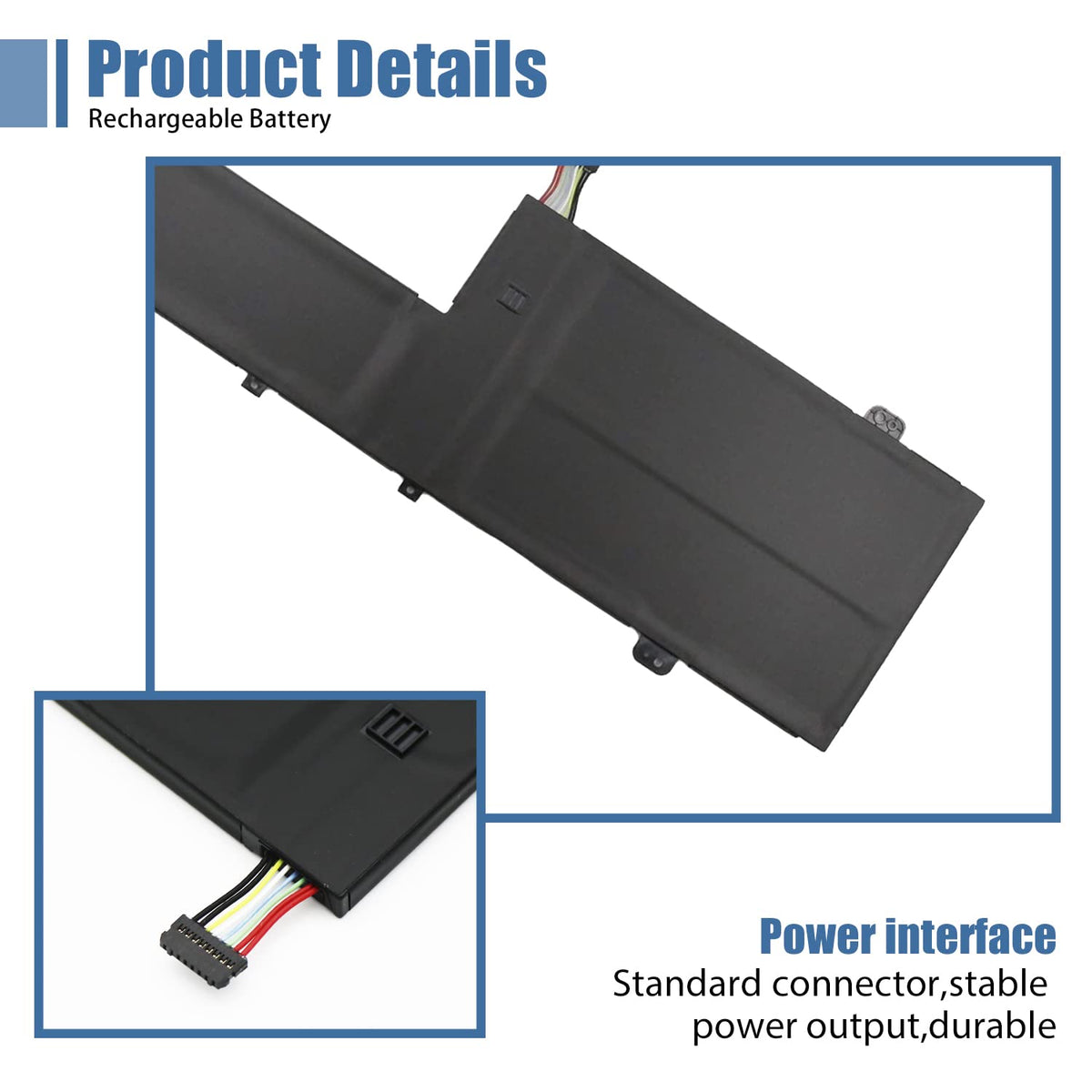VANPIR battery side profile placed beside a hand for scale, demonstrates compact design