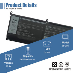VANPIR label close-up showing 11.4V 56Wh specifications for correct replacement verification
