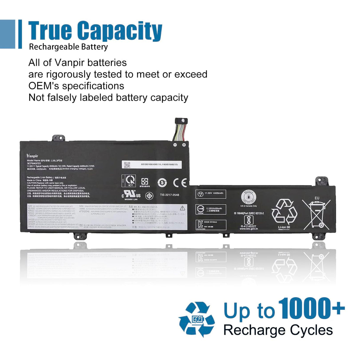 VANPIR battery installed in a Lenovo Flex 5, restoring runtime and everyday productivity