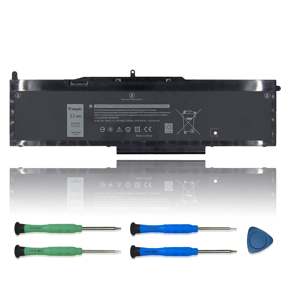 VANPIR VG93N front view showing battery shape and connectors, ensures correct fit