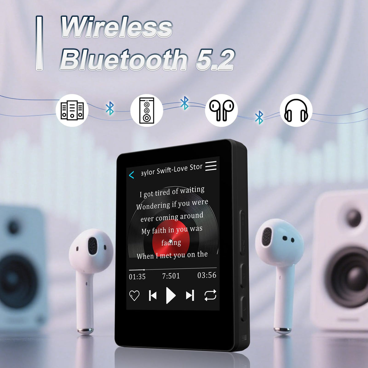 VANSING Bluetooth 5.2 connection enables quick wireless pairing with earbuds.