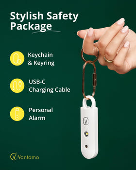 Vantamo clipped to backpack demonstrating quick attachment and peace of mind