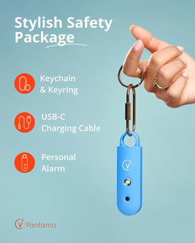 Vantamo clipped to a purse in everyday scene, provides convenient protection