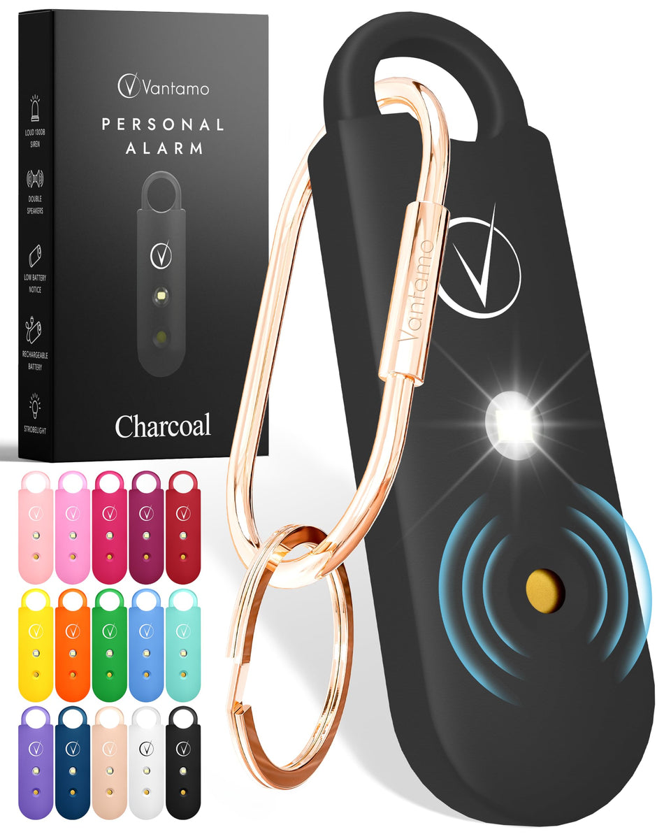 Vantamo personal alarm keychain for self-defense with portable, discreet safety on the go.