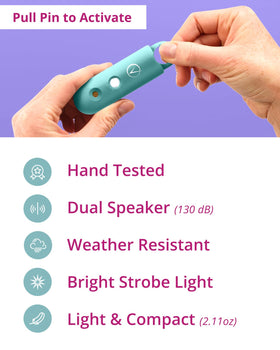 Vantamo alarm strobe light draws attention in crowded areas for faster help.
