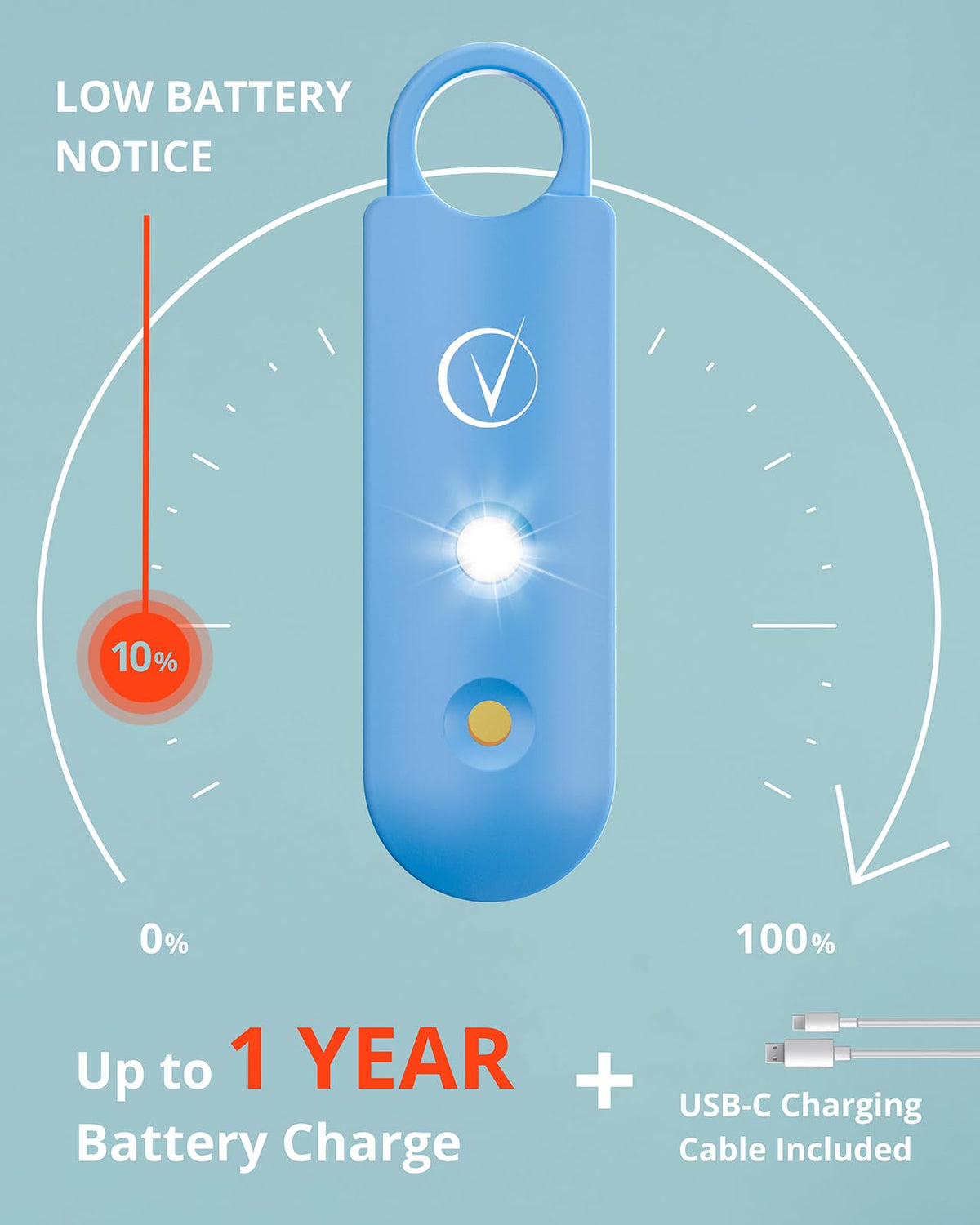 Vantamo strobe light activated at night, increases visibility and safety