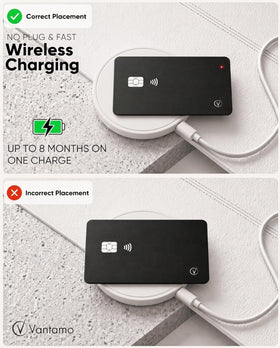 Slim card tracker fits wallet slots for travel and daily use.