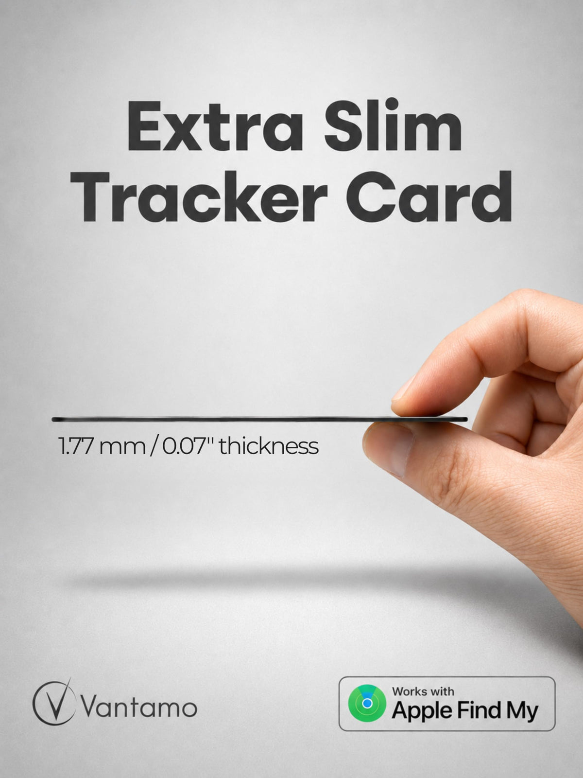 Vantamo tracker charging on a wireless pad, no disposable batteries needed.
