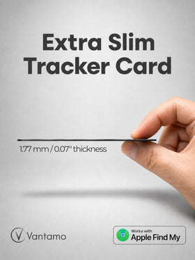 Vantamo tracker charging on a wireless pad, no disposable batteries needed.