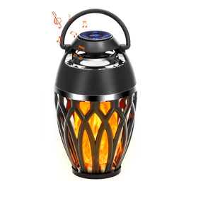 Vanten front view flame speaker showing LED flame and speaker grille benefit ambiance