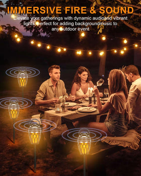 Vanten placed on patio table creating atmosphere and music benefit