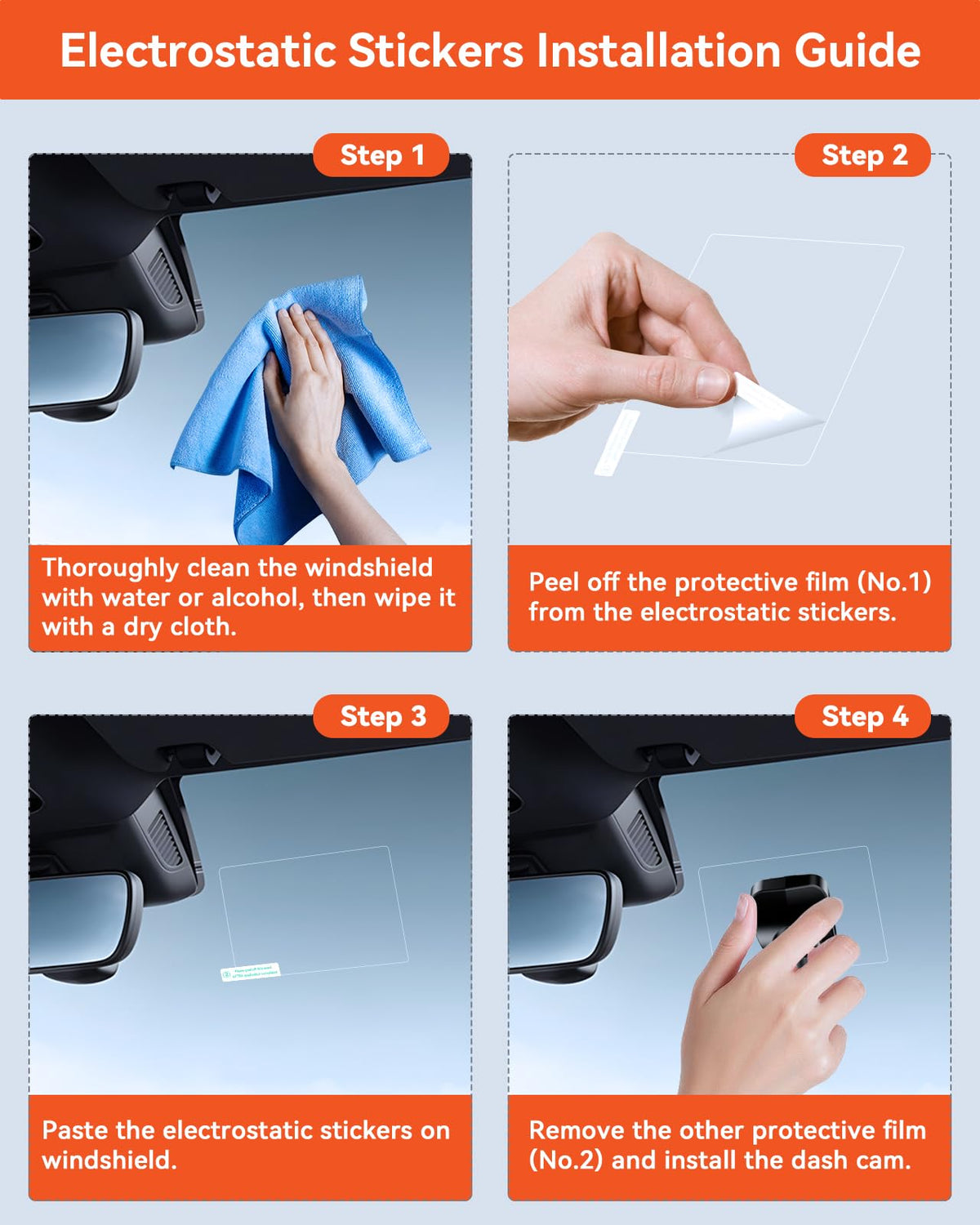 Vantrue customizable adhesive pads adapt to dash cam sizes securely