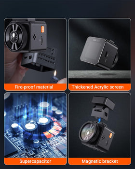 Vantrue E1 Lite compact interior design fits behind the rearview mirror.