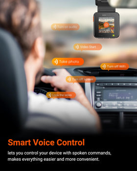 Vantrue E1 Lite voice control allows hands-free driving actions.