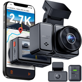 Vantrue E2 front 2.7K recording for sharp license plate capture in daylight