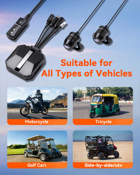 Vantrue F1 wired remote allows quick on-the-spot file locking and control.