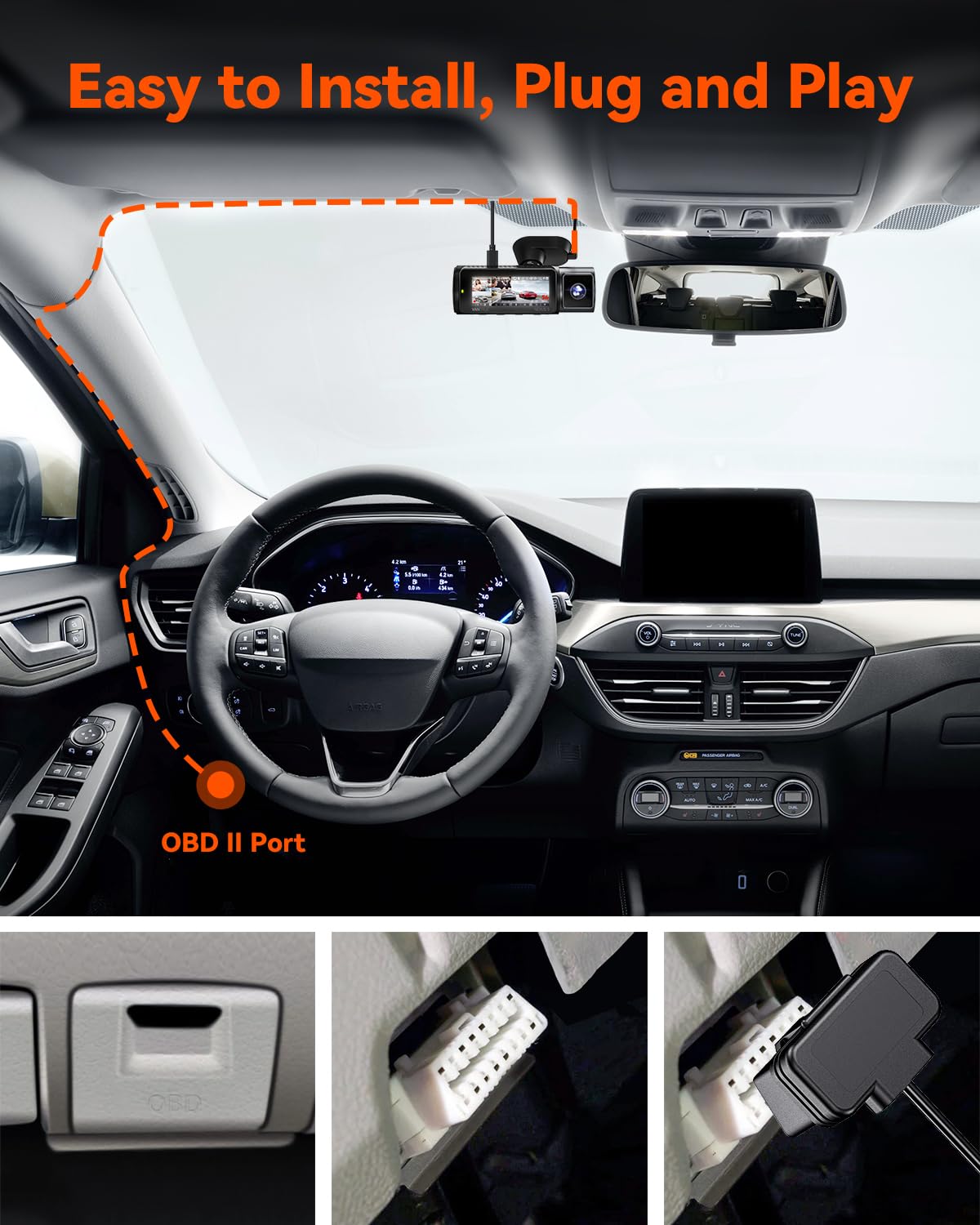 VANTRUE product label and specs photo highlighting voltage cutoff options and features