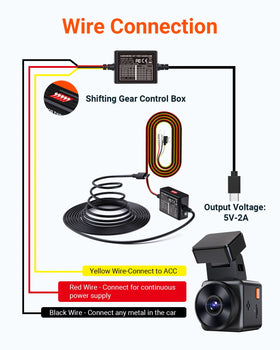 VANTRUE low-voltage switch closeup, selectable cutoff protects vehicle battery from drain