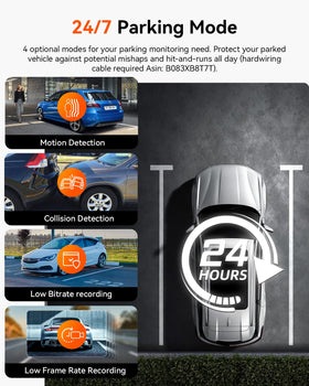 24/7 parking mode with 15-second pre-recording.