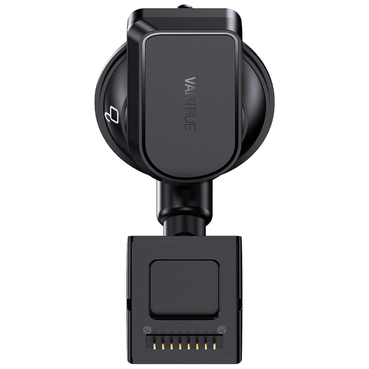 Vantrue N2X GPS mount with suction cup on windshield for secure dash cam capture