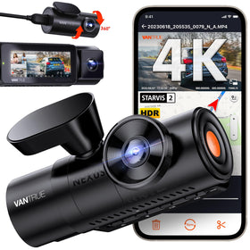 Vantrue N4 Pro front camera 4K view for clear license plate capture.