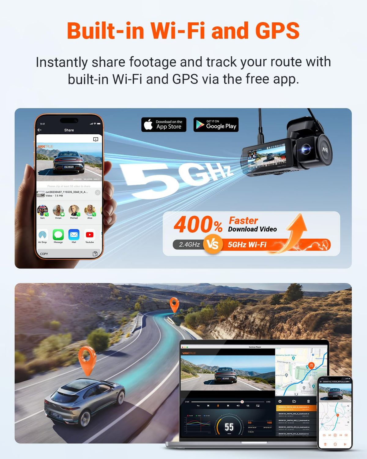 Vantrue N4 Pro S buffered parking mode protects your parked vehicle around the clock.