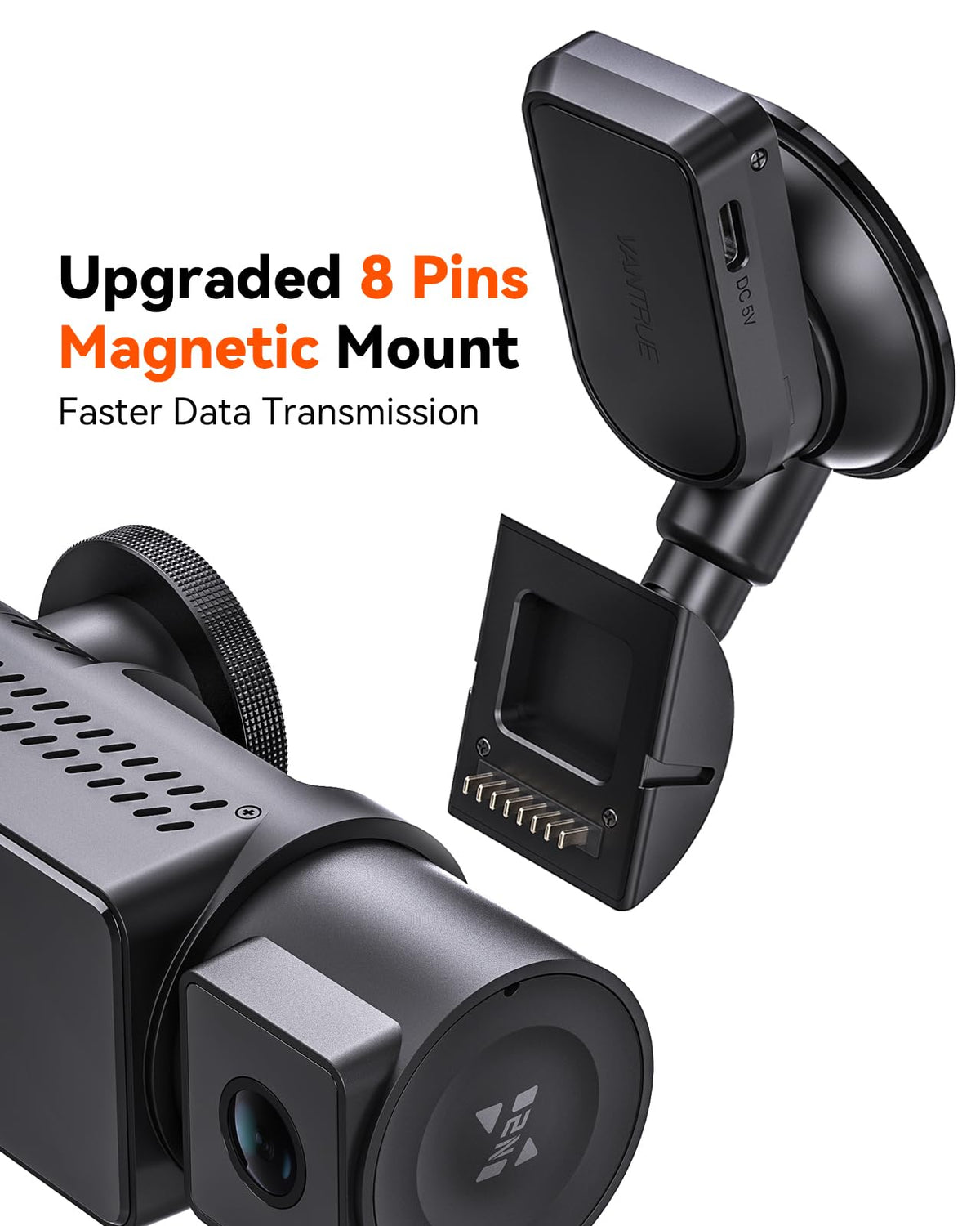 Vantrue N4 Pro S GPS mount suction cup on windshield for reliable secondary dash cam setup
