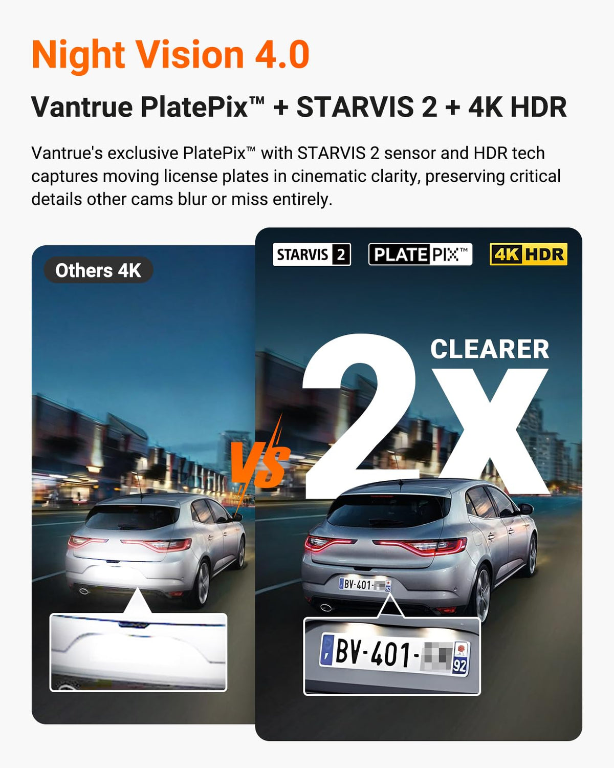 Vantrue N4 Pro S triple STARVIS 2 sensors deliver clear night footage
