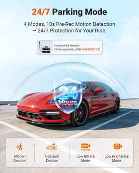 Vantrue N4S parking mode provides continuous protection when parked.