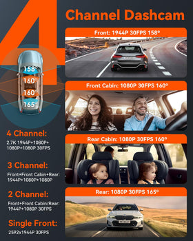 Vantrue N5 front cabin camera captures interior clarity for driver safety.