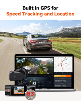 Vantrue N5S dash cam GPS mount on smooth surface for quick install