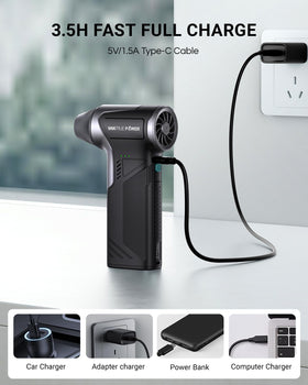 VANTRUE POWER T150 used at a picnic to boost a barbecue flame, handy outdoor tool