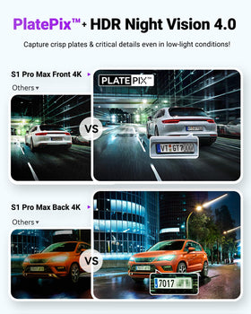 Vantrue S1 Pro Max Dual STARVIS 2 night vision improves low-light footage