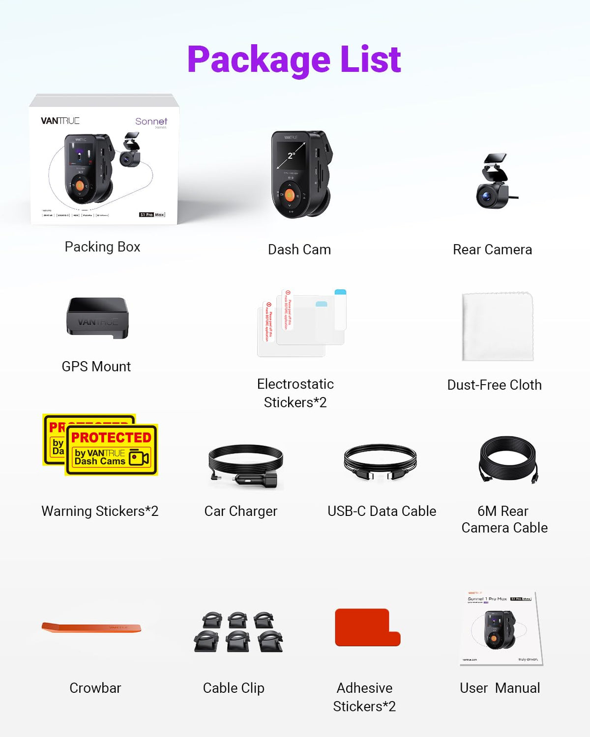 Vantrue S1 Pro Max IP67 rear camera withstands rain and dust