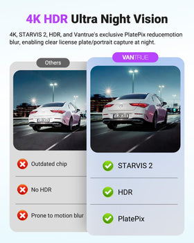 Vantrue S1 Pro Max PlatePix boosts license plate clarity in dim light