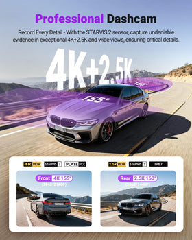 Vantrue S1 Pro Max rear 2.5K camera records details even in low light