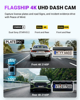 Vantrue S1 Pro Max rear 4K camera records the road behind with detail
