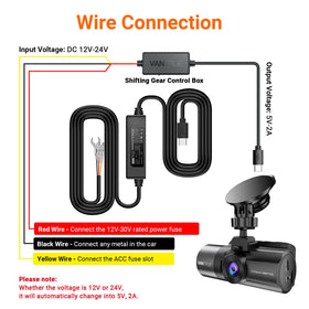 VANTRUE 11.5ft USB-C cable length detail displaying routing flexibility and neat installation benefit