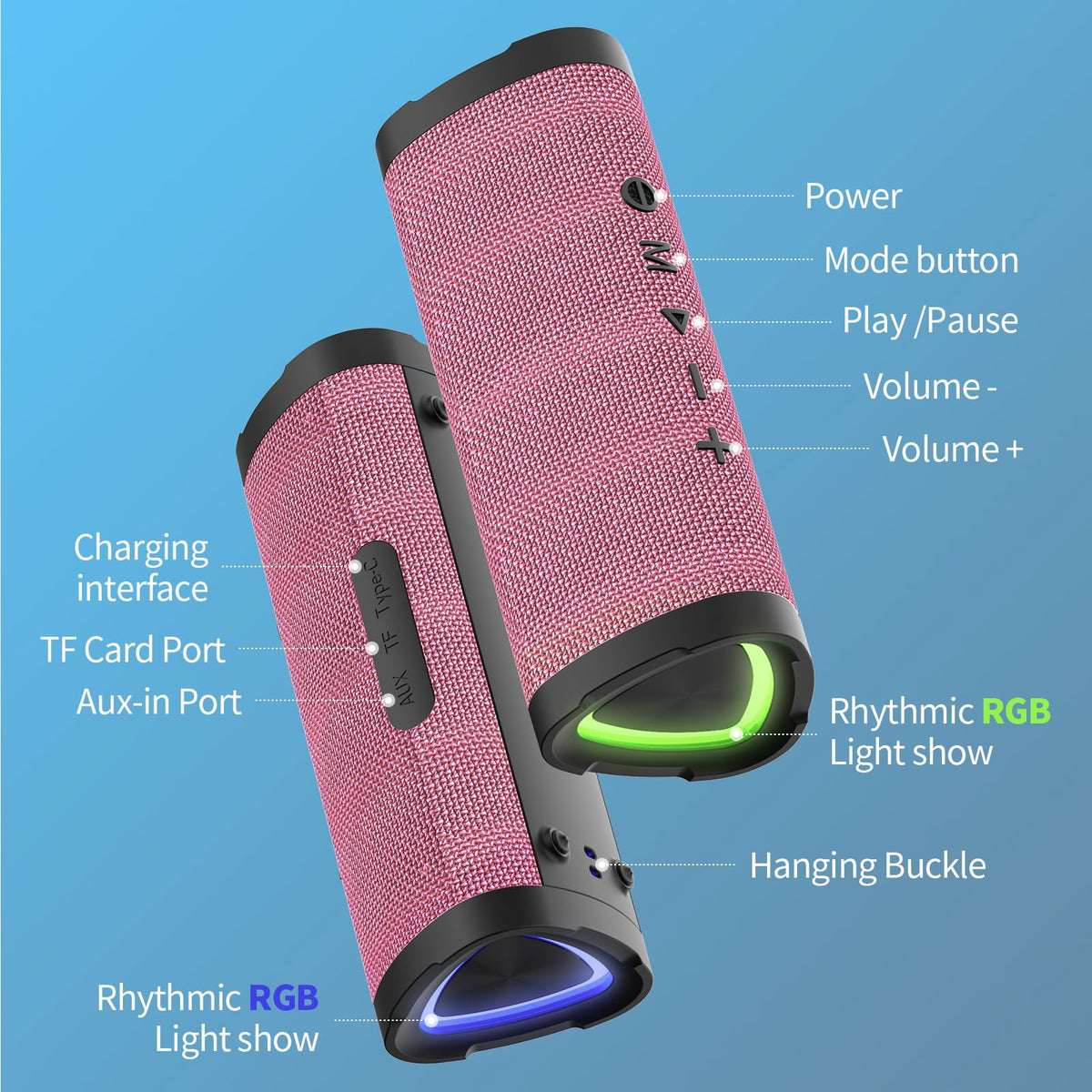 Vanzon poolside with water splash showing IPX7 protection for worry-free use
