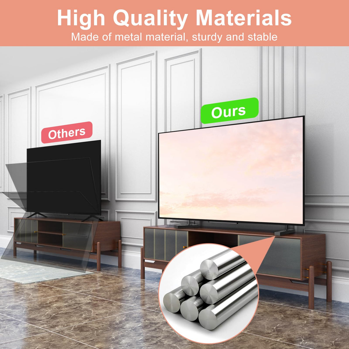 Varghesyla mounted on Sony TV side profile illustrating improved stability and low profile