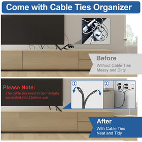Varghesyla cable ties bundled with TV back view organizing cords for a neater entertainment setup
