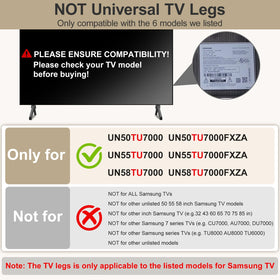 Varghesyla TV stand offers quick, screw-free installation for TU7000