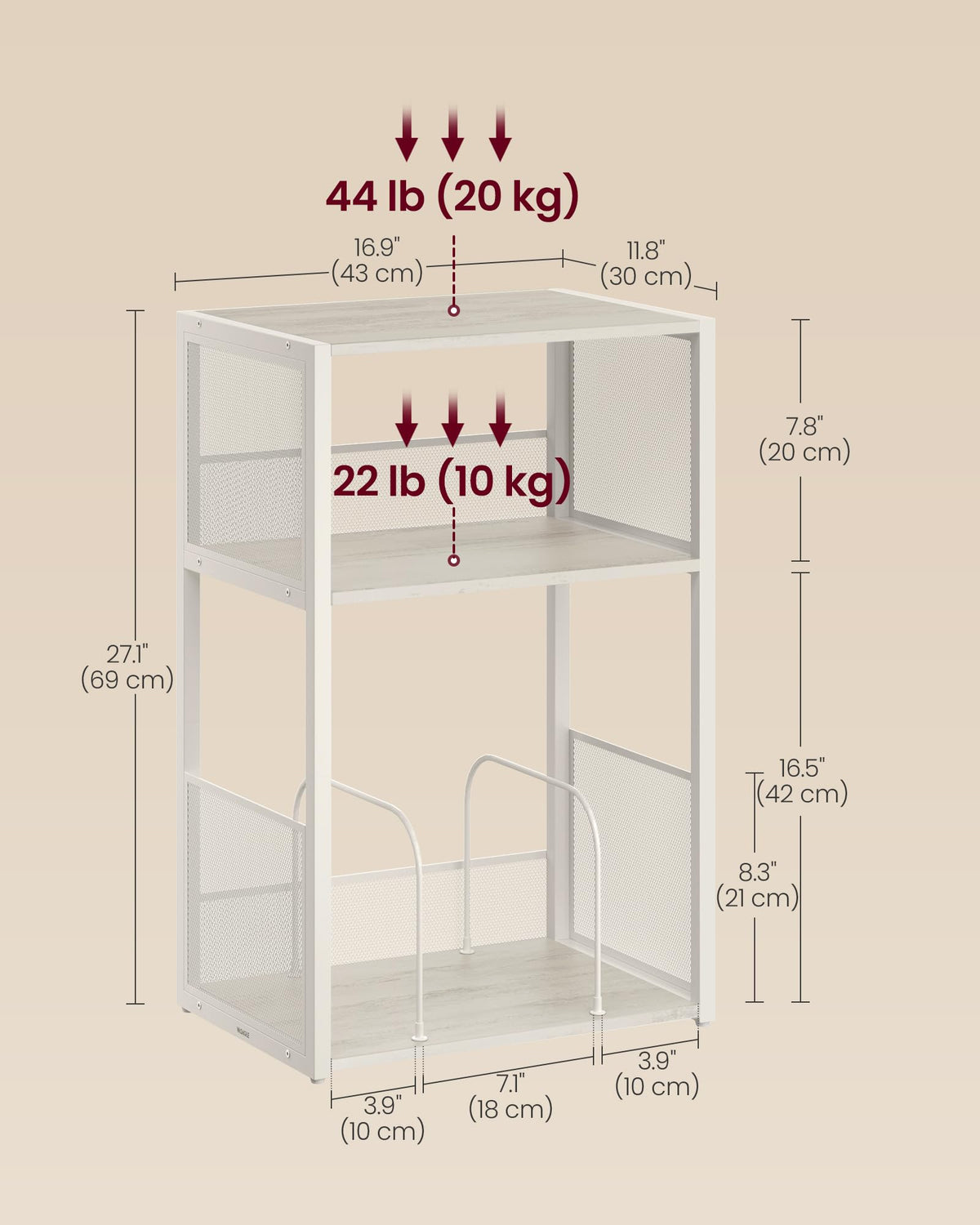 VASAGLE dense mesh side detail showing secure containment benefit