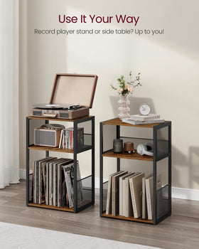 VASAGLE lifestyle scene with stand next to sofa, demonstrating stylish living room use