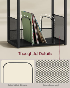VASAGLE removable U-shaped dividers close-up enabling customizable storage