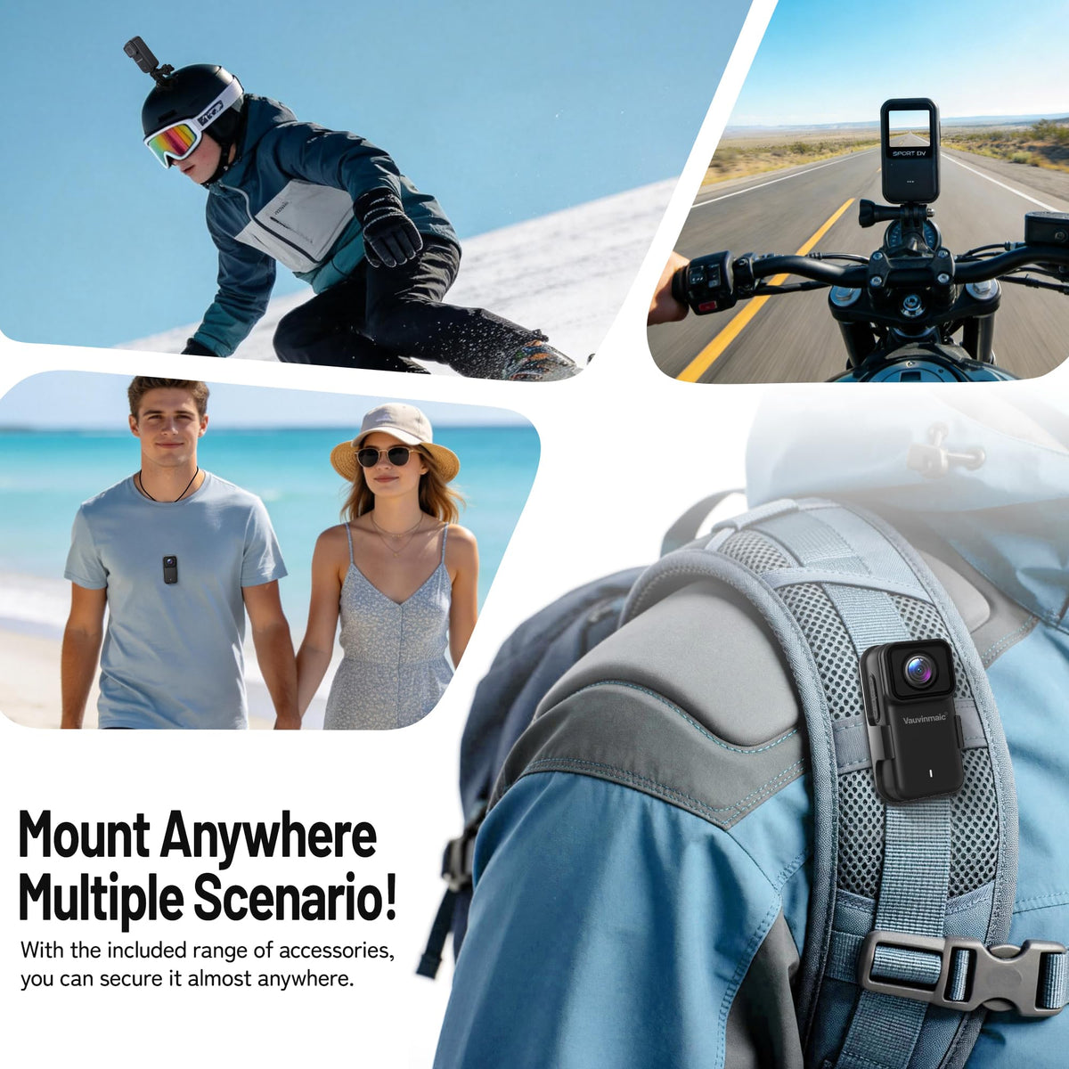 Vauvinmaic 4K thumb camera compact pocket size for easy carry